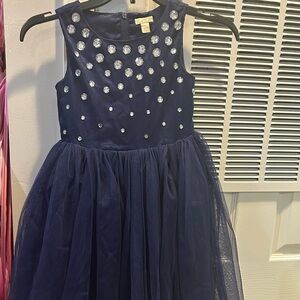 Children’s place size 6X/7 dress- blue sleeveless with gems